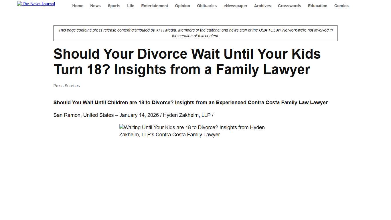 Should Your Divorce Wait Until Your Kids Turn 18? Insights from a Family Lawyer - Delaware Online The News Journal